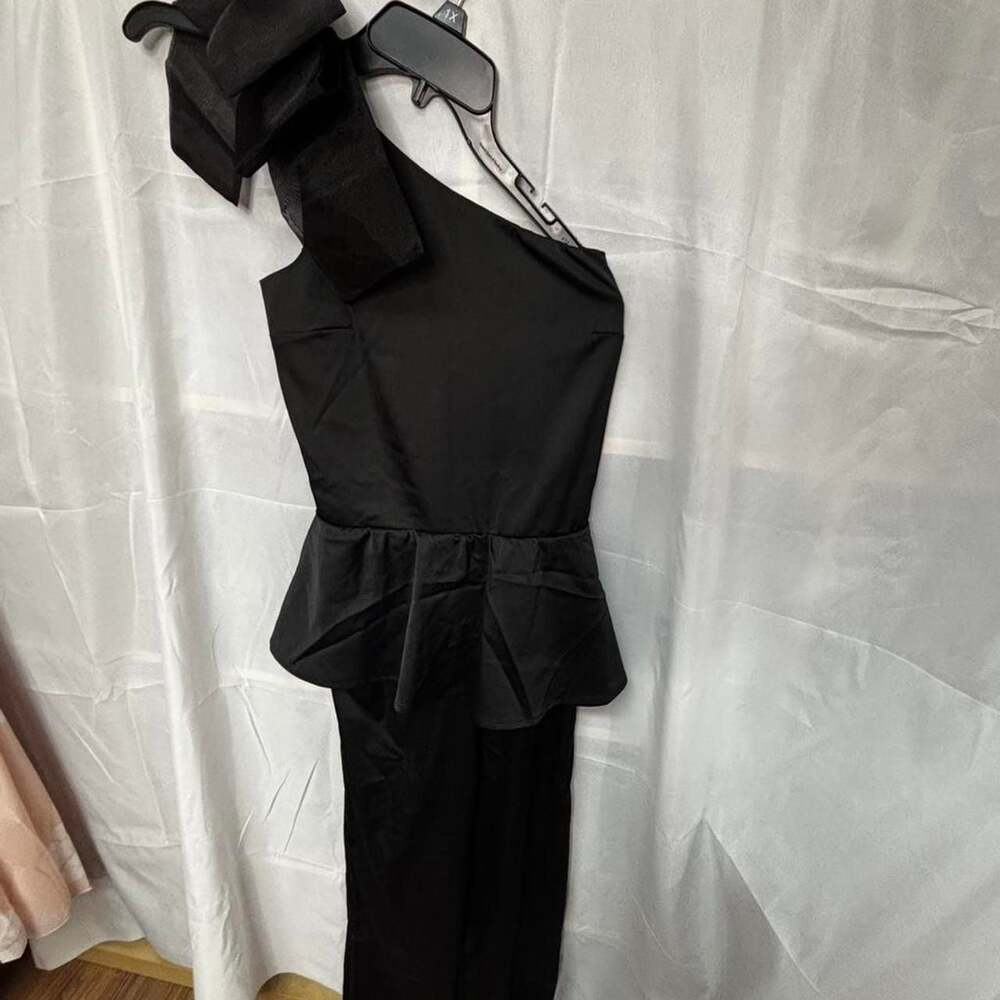 The Drop Silky Stretch One Shoulder Jumpsuit Black XXS